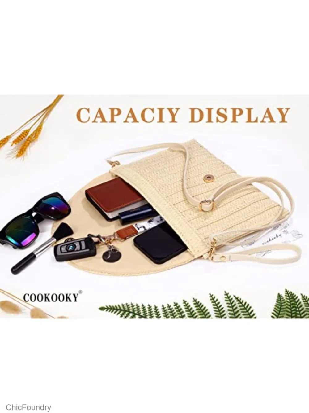 Straw Clutch Handbag Woven Envelope Crossbody Bag Summer Beach Purse
